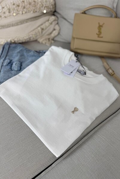 Butik Gardrop Γυναικεία μπλούζα εκρού με λογότυπο Paris Gold