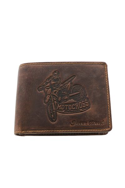 GiftExpress Men's motocross leather wallet