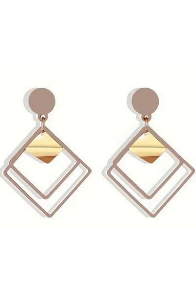 Dgt Luxury Vintage Double Layer Geometric Earrings