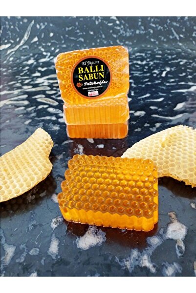 Petekoğlu ( 4 Pieces ) Handmade Herbal Glycerin Honeycomb Shaped Honey Additive Honey Soap