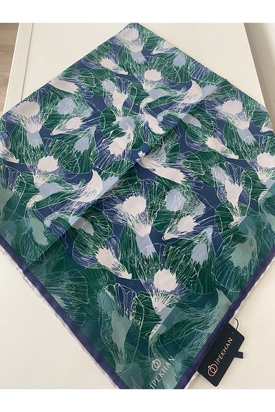 Butik Νέο Μη Αντιολισθητικό Μαλακό Φλοράλ Μοτίβο Δέντρου Μεταξένιο Βιολογικό Τετράγωνο Φουλάρι