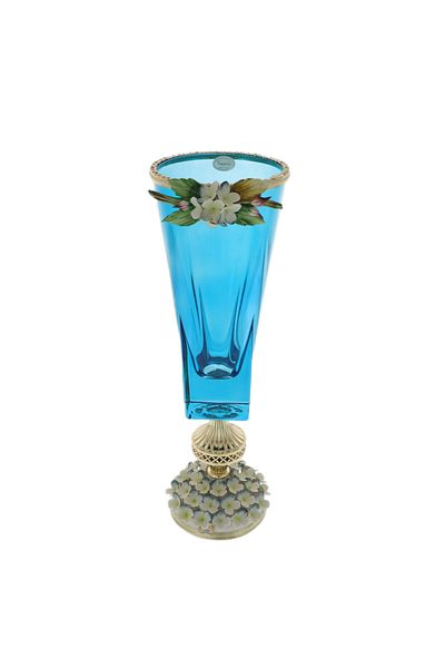 GiftExpress Vază albastră Murano Luxurious Hydrangea 47cm