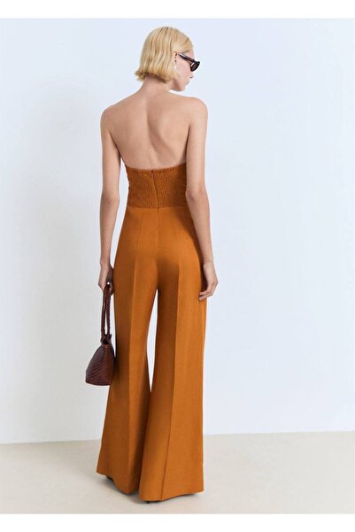 MANGO Woman Straplez uzun tulum