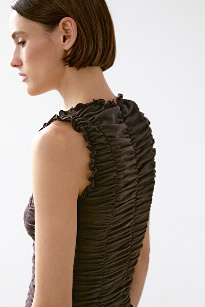 Massimo Dutti Buruşuk görünümlü pamuklu top