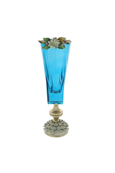 GiftExpress Vază albastră Murano Luxurious Hydrangea 47cm