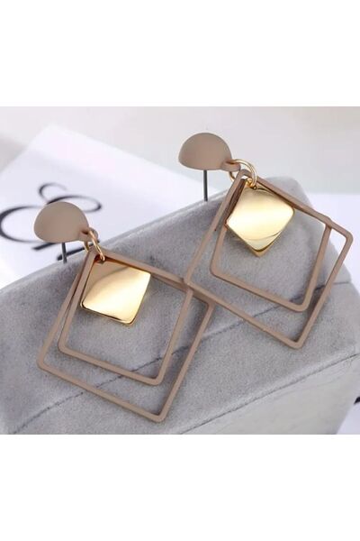 Dgt Luxury Vintage Double Layer Geometric Earrings