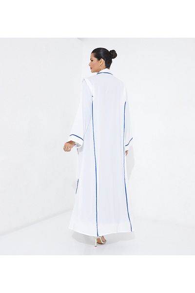 Rosette Abaya White Blue-700
