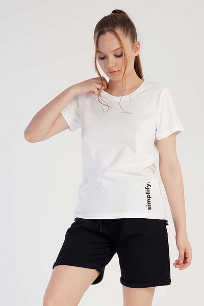 VİENETTA Costum de pijama pentru femei cu mânecă scurtă cu 3 fire și pantaloni scurți dublu, 301005
