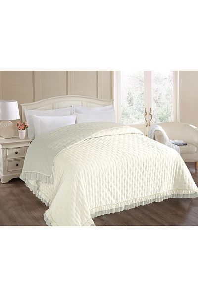 Romans Multi-Purpose Double Sided Ruffled Double Bedspread