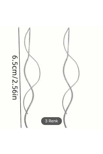 Bonolupo Simple and Stylish Spiral Chain Earrings