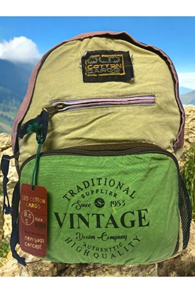 Old Cotton Kaliteli Tek Bölmeli Vintage Disayn Günlük Gezi Okul Sırt Çantası ...