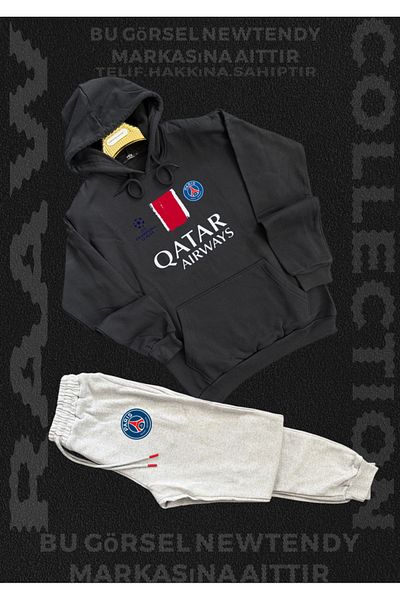 Minikelya Paris Sweatshirt Tracksuit Set Hoodie Bottom Champions League Logo