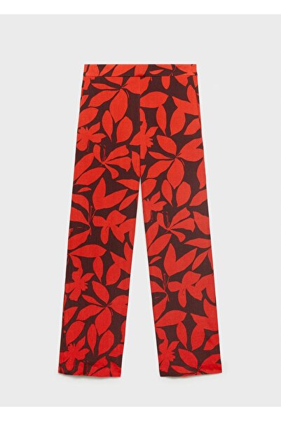 MANGO Woman Çiçekli pantolon