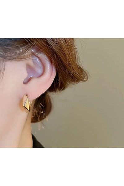 KÜP AKSESUAR Geometric Patterned Hoop Earrings