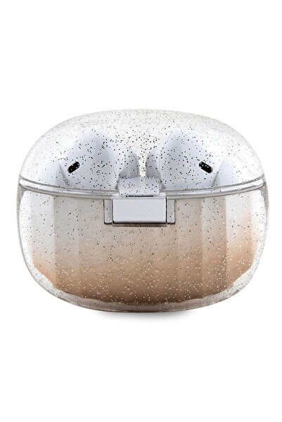 REDz Accessories Ακουστικά Bluetooth Guess + Σταθμός σύνδεσης, Ασύρματα, με γκλίτερ σε ντεγκραντέ, Χρυσά