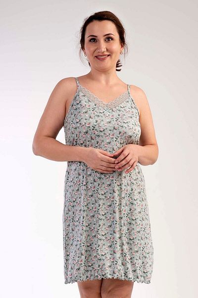 VİENETTA Women's Viscose Plus Size V-Neck Rope Strap Nightgown
,212401