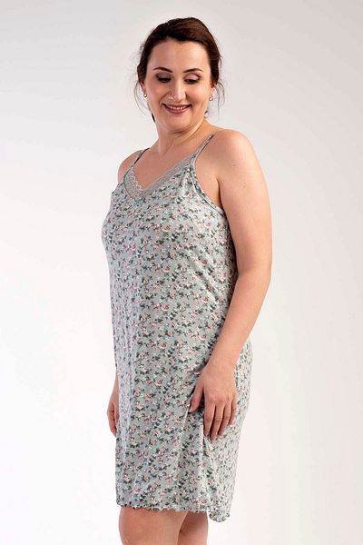 VİENETTA Women's Viscose Plus Size V-Neck Rope Strap Nightgown
,212401