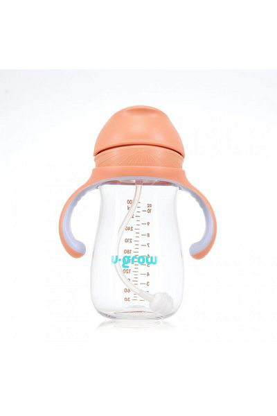 U-Grow Tritan straw cup, orange, 300ml,