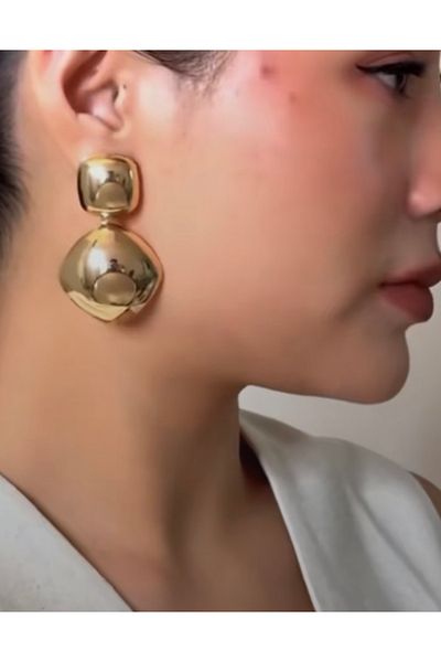 Be Best Women's Gold Color Double Dangle Earrings Be83