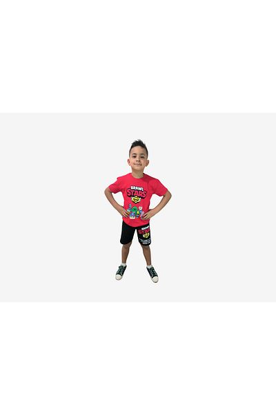 MODARVİ Boy's Character Printed Shorts Suit