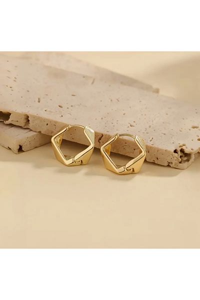 KÜP AKSESUAR Geometric Patterned Hoop Earrings