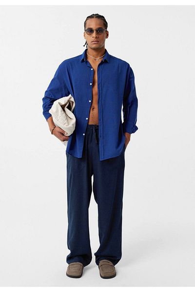 İLKCET MODA Oversize Basic Long Sleeve Men's Shirt