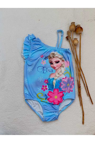 Bilge Trend Costum de baie Elsa Sea Pool pentru fetiță, cu un singur umăr, cu detaliu de volan