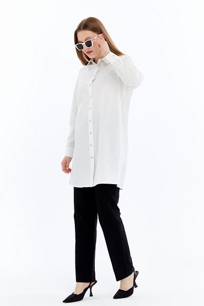 Gold Moda Renk Hijab White Tunic
