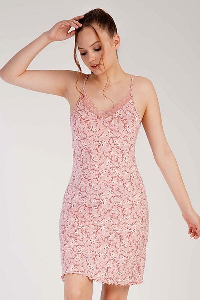 VİENETTA Women's Viscose V-Neck Rope Strap Nightgown
,212391