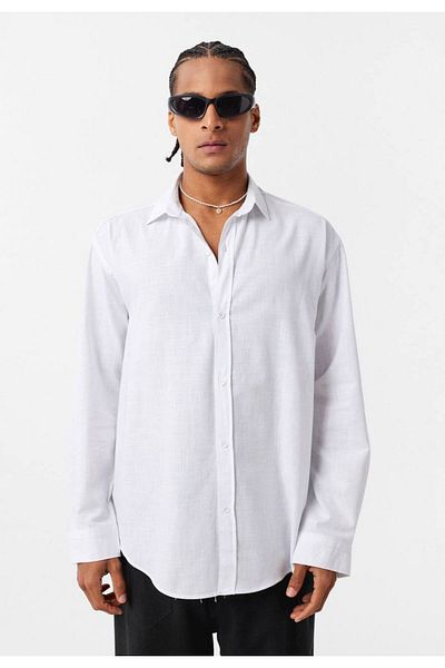 İLKCET MODA Oversize Basic Long Sleeve Men's Shirt