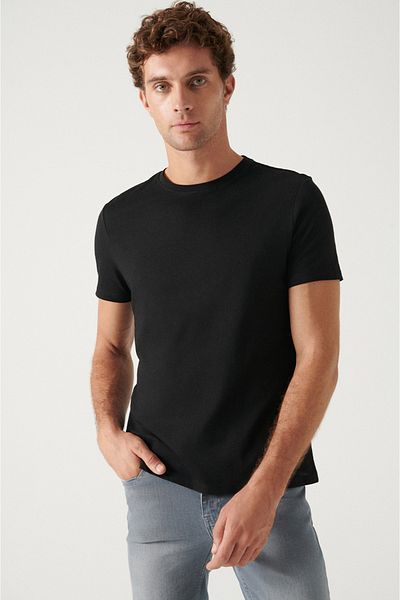 Avva 5-teiliges Herren-T-Shirt mit Rundhalsausschnitt aus 100 % Baumwolle E 001021