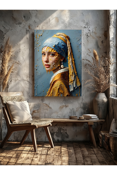 visdora امرأة مع أقراط اللؤلؤ المنزل مكتب المطبخ صالون الجدار الديكور قماش ال...