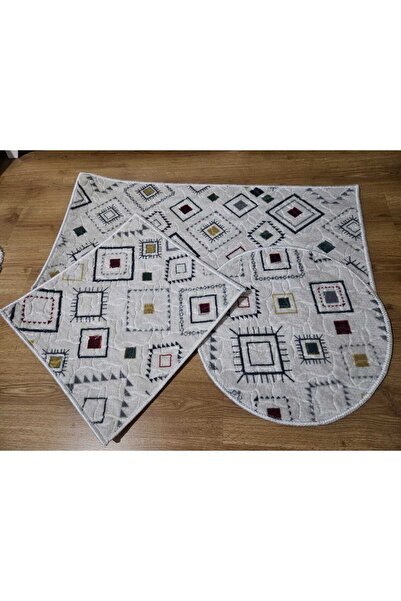 AKSU Merino Lux Embossed Bath Rug Washable Modern Bathroom Mat 100X60 40X60 60X60 Round