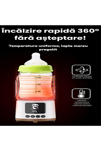 ALPACO Încălzitor de biberoane 2 în 1 cu zgomot alb, afișaj digital, baterie de 5800 mAh – Lion Design