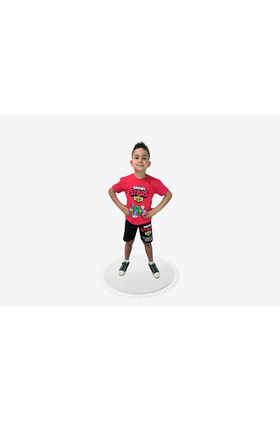 MODARVİ Boy's Character Printed Shorts Suit