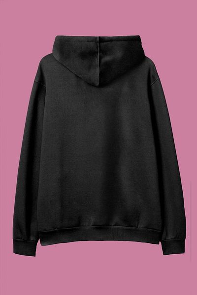 Pisa Art Φούτερ με κουκούλα Unisex Oversize Μαύρο K-pop Σχέδιο με στάμπα