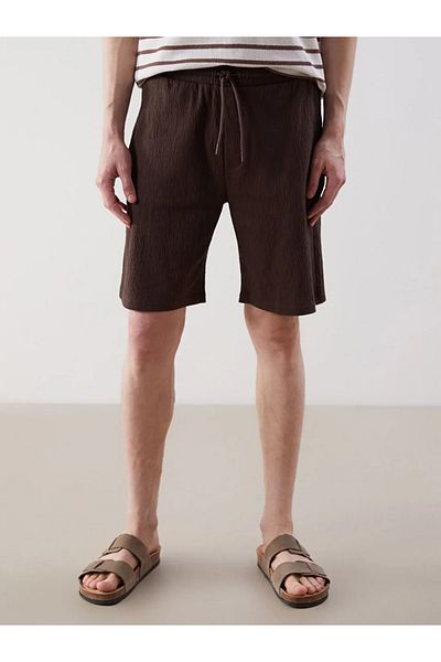 LC Waikiki Xside Brown Standard Mold Waist Tie Detailed Men's Shorts