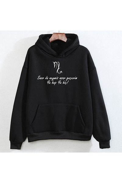 Pisa Art Unisex Scorpio Inner Voice Μαύρο φούτερ με κουκούλα