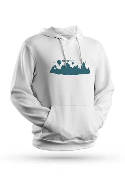 Pisa Art Φούτερ με κουκούλα Nevşehir με στάμπα λευκό Unisex