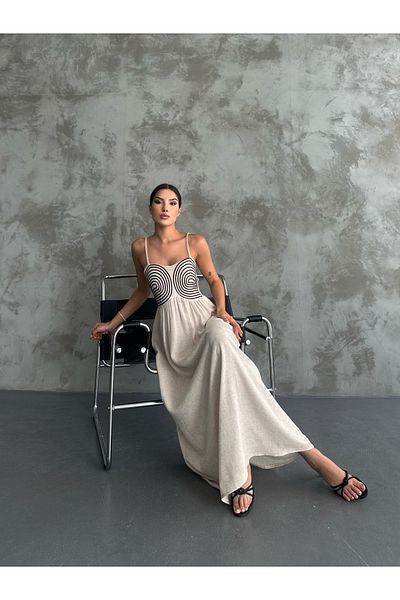 Rabi Shine ROCHIE DE IN LUNGĂ DETALIE BRODATĂ OVALĂ PENTRU FEMEI