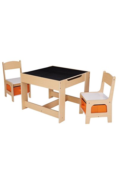 U-Grow Set masă și 2 scaune, lemn natural,