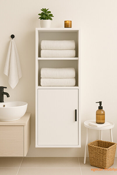 Egecan Mobilya Askıda Banyo Dolabı Havlu Dolabı Çok Amaçlı Dolap Banyo Rafları İskandinav Minimalist Mobilya