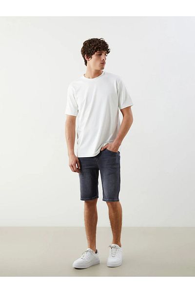 LC Waikiki Lcw Jeans Gray Skinny Fit Men's Jean Shorts