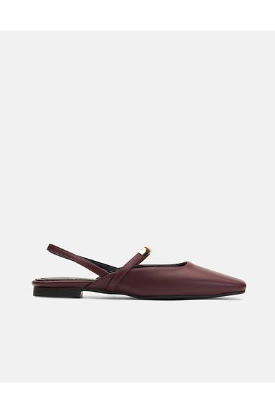 Jorbinol Arven Gold Belted Open Back Women's Ballerinas