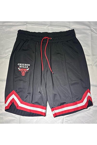Plus Eighteen NBA TEAMS ŞORT SİYAH ÜÇGEN PAÇA KESİM CHICAGO BULLS