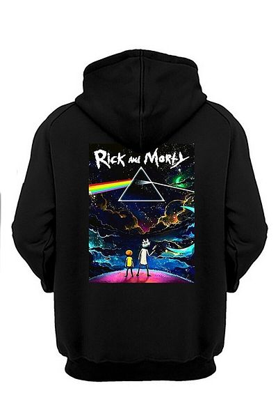 Pisa Art Unisex Μαύρο Rick And Print Oversize Φούτερ