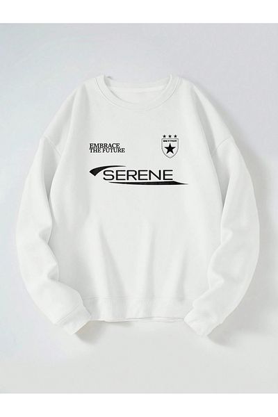 Pisa Art Oversize Φούτερ Crew Neck Serene Winter
