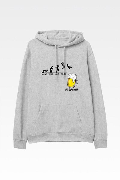 Pisa Art Φούτερ με κουκούλα Beer Grey - Hoodie
