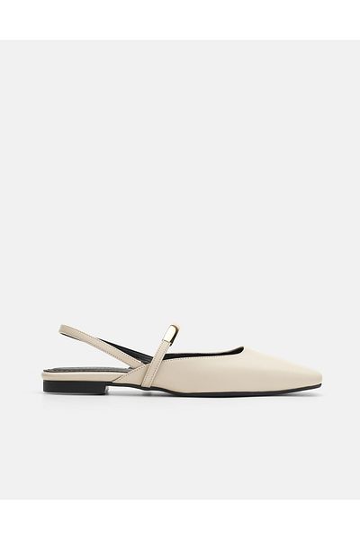 Jorbinol Arven Gold Belted Open Back Women's Ballerinas