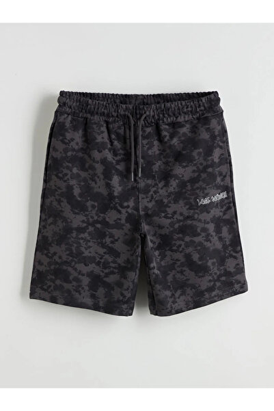 LC Waikiki Xside anthracite standard patterned men's shorts